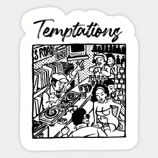 temptations vinyl store Sticker